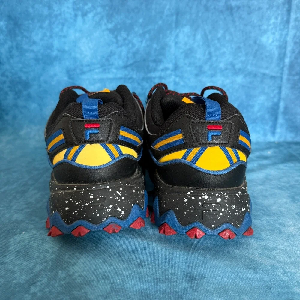 Fila Oakmont TR Mens Sneakers Black Yellow Red Blue 1JM01686-025 Size 11